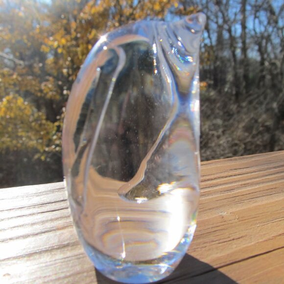 Vintage Hadeland of Norway Crystal Glass Penguin Bird Art Figurine Paperweight - Picture 7 of 8